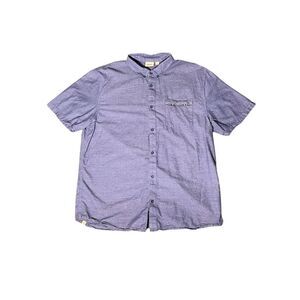 Vans Men's Short Sleeve Button-Up Shirt Blue Size XXL Casual
